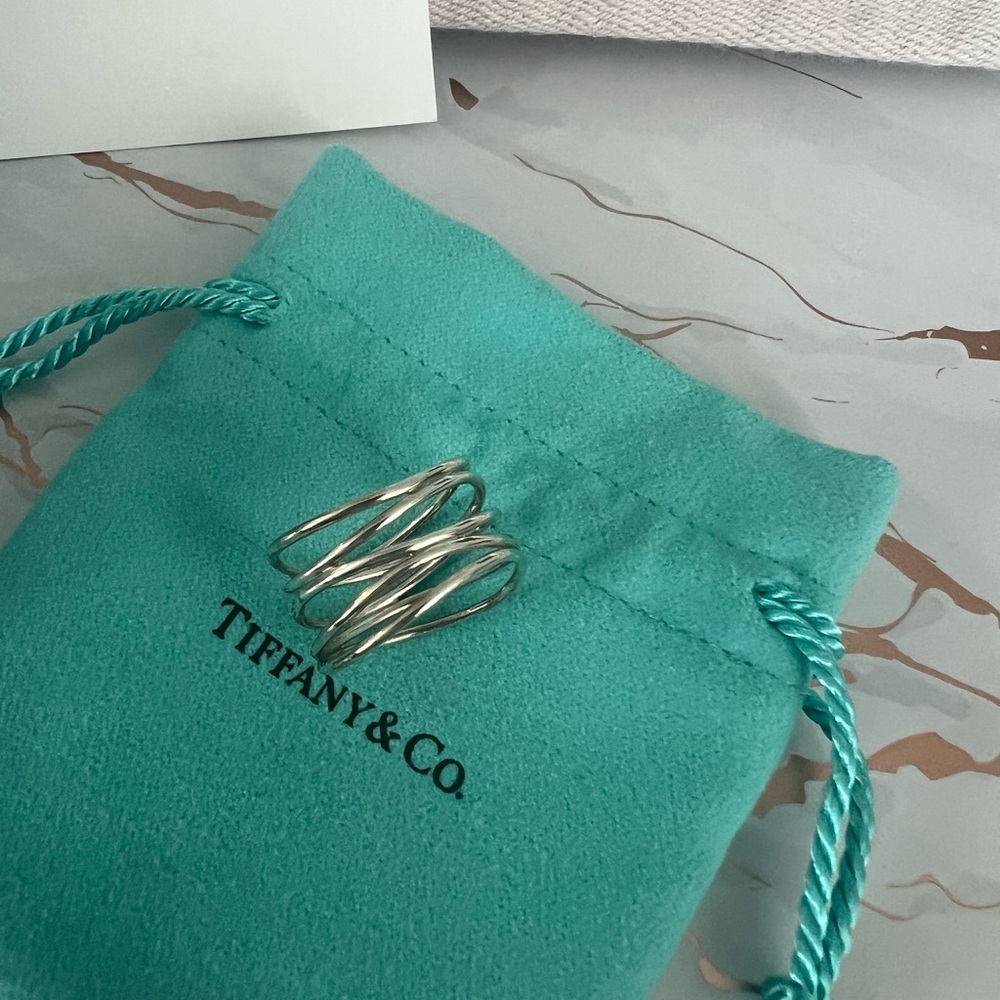 Tiffany Elsa Peretti Wave Five-row Ring size 9